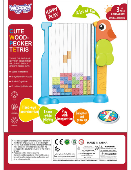 WOOPIE Gra Edukacyjna Tetris Kolorowe Klocki