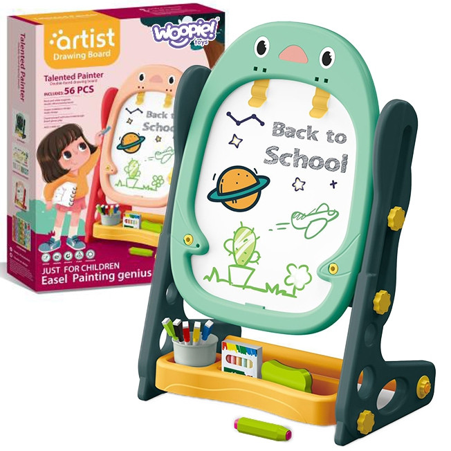 Dwustronna tablica magnetyczna do rysowania i nauki liczb oraz liter 56 el. - 9 z 10