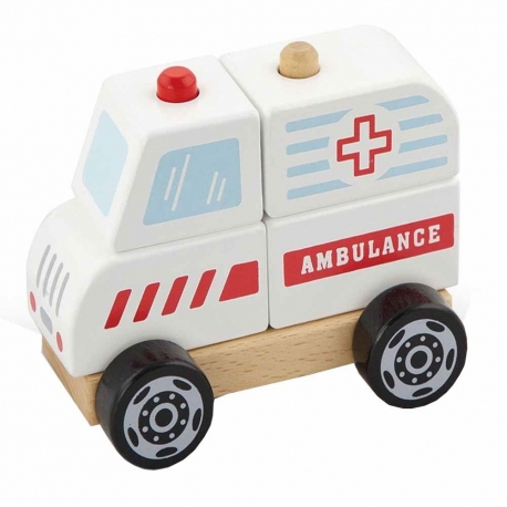 Viga Drewniane Klocki Ambulans