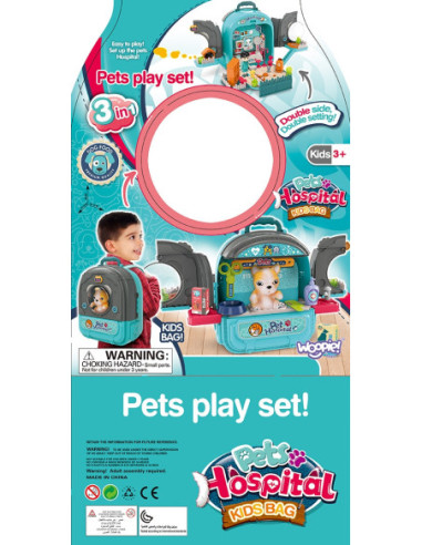 WOOPIE Domek dla Lalek 3w1 Zestaw do Pielęgnacji Pieska w Plecaku