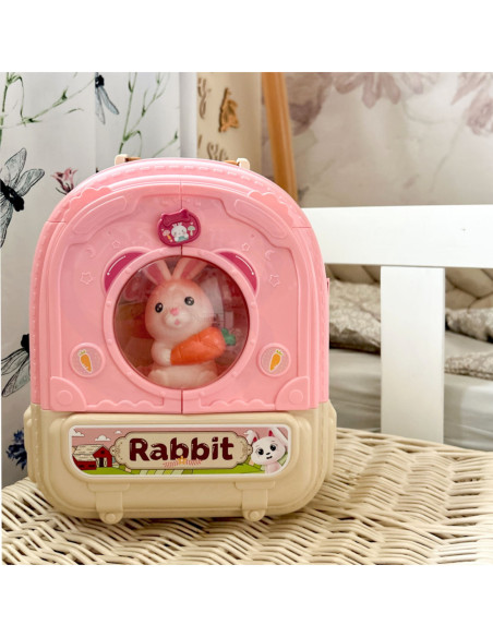 WOOPIE Królik w Plecaku 3w1 Zestaw do Pielęgnacji Króliczka w Plecaku