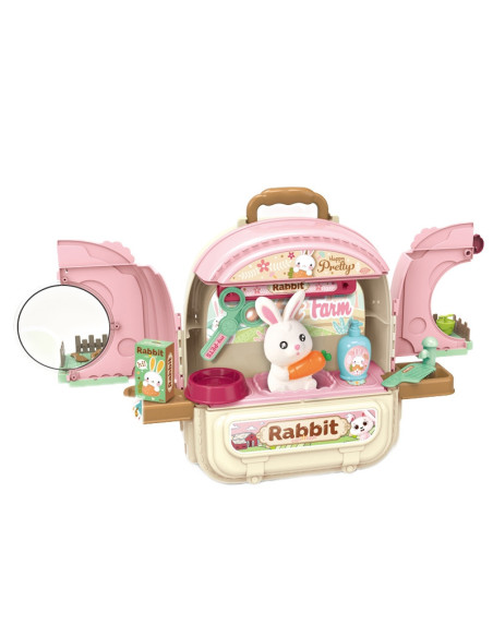 WOOPIE Królik w Plecaku 3w1 Zestaw do Pielęgnacji Króliczka w Plecaku