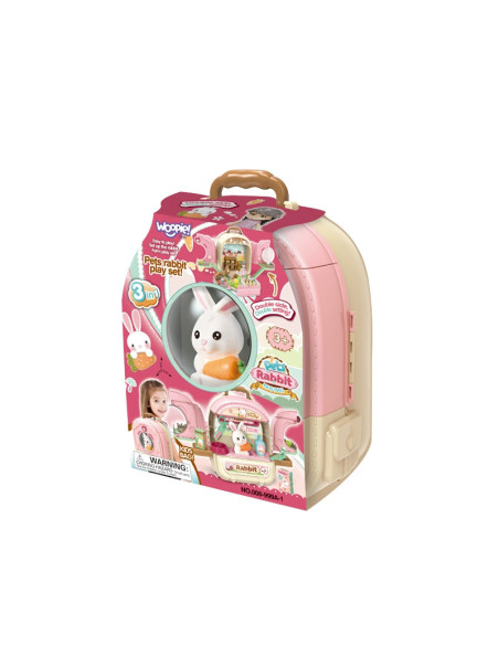 WOOPIE Królik w Plecaku 3w1 Zestaw do Pielęgnacji Króliczka w Plecaku