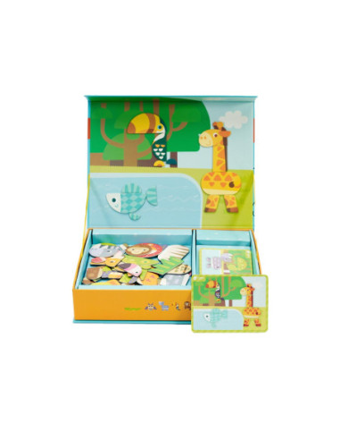 CLASSIC WORLD Układanka Magnetyczna Zwierzęta Tablica Klocki Puzzle Pamięć 60 el.