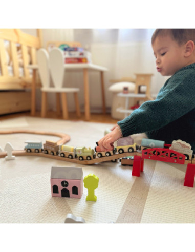 Tooky Toy Drewniane Pojazdy Wagoniki na Magnes