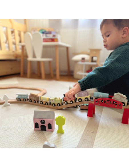 Tooky Toy Drewniane Pojazdy Wagoniki na Magnes