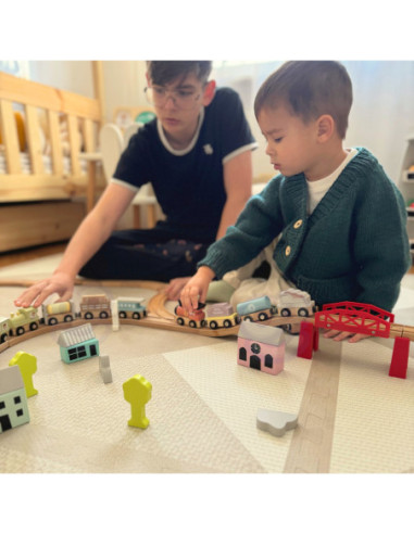 Tooky Toy Drewniane Pojazdy Wagoniki na Magnes