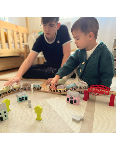 Tooky Toy Drewniane Pojazdy Wagoniki na Magnes