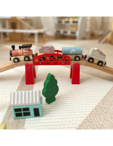 Tooky Toy Drewniane Pojazdy Wagoniki na Magnes