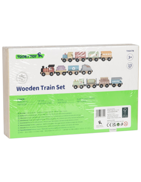 Tooky Toy Drewniane Pojazdy Wagoniki na Magnes