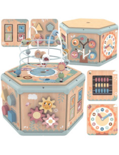TOOKY TOY Interaktywny Drewniany Sześciokąt Montessori Otwierane Pudełko