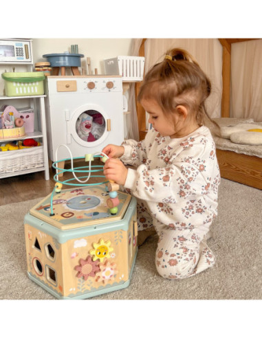 TOOKY TOY Interaktywny Drewniany Sześciokąt Montessori Otwierane Pudełko