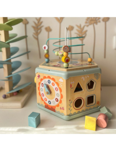 TOOKY TOY Interaktywny Drewniany Sześciokąt Montessori Otwierane Pudełko