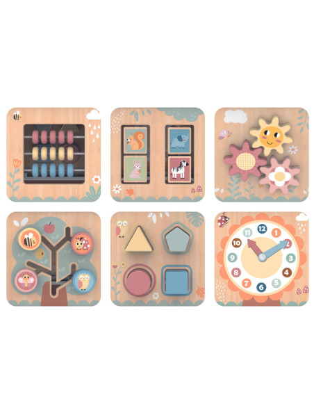 TOOKY TOY Interaktywny Drewniany Sześciokąt Montessori Otwierane Pudełko