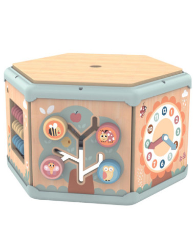 TOOKY TOY Interaktywny Drewniany Sześciokąt Montessori Otwierane Pudełko