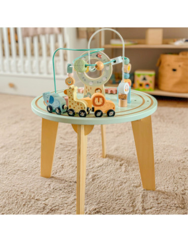 TOOKY TOY Drewniany Stół Aktywności Montessori Pętla Motoryczna