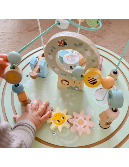 TOOKY TOY Drewniany Stół Aktywności Montessori Pętla Motoryczna