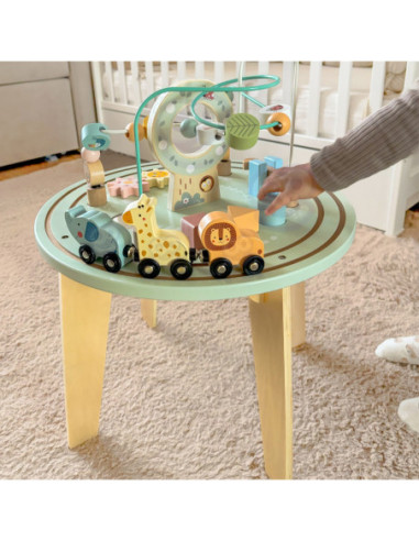 TOOKY TOY Drewniany Stół Aktywności Montessori Pętla Motoryczna