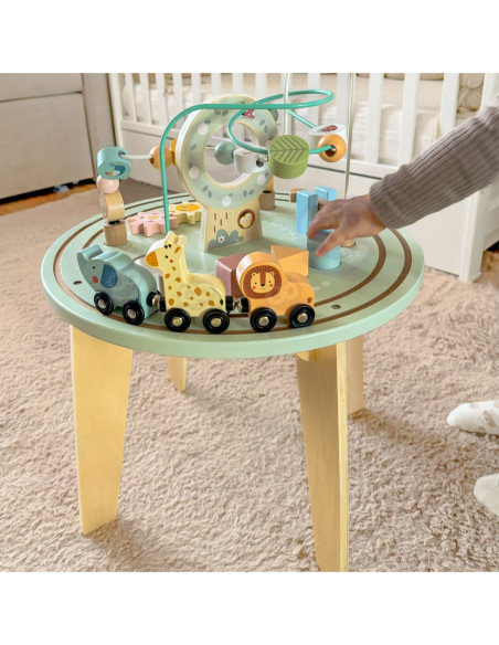 TOOKY TOY Drewniany Stół Aktywności Montessori Pętla Motoryczna