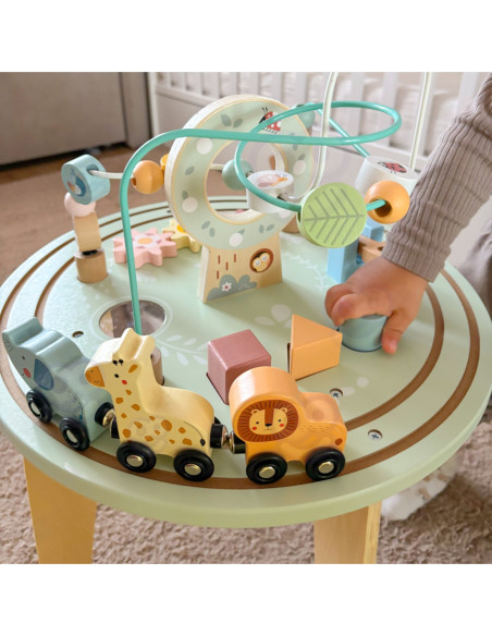TOOKY TOY Drewniany Stół Aktywności Montessori Pętla Motoryczna