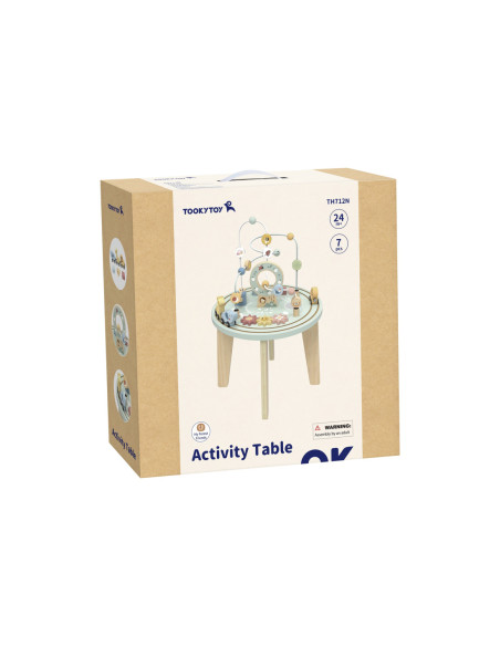 TOOKY TOY Drewniany Stół Aktywności Montessori Pętla Motoryczna