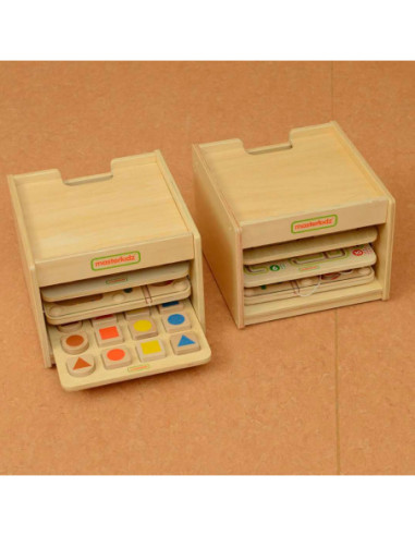 MASTERDKIZ Szafka do Przechowywania Poręcznych Tablic Edukacyjnych Mała na 3 Tablice