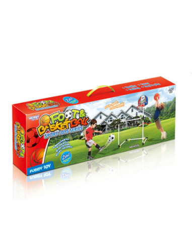 WOOPIE Zestaw 2w1 Koszykówka Bramka do Piłki Nożnej+ Piłki