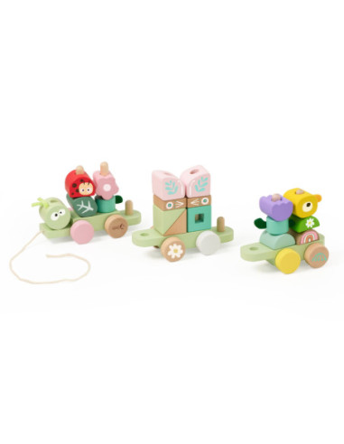 CLASSIC WORLD Montessori Kolejka Gąsienica Drewniana Układanka