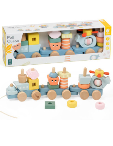 CLASSIC WORLD Montessori Kolejka Ocean Drewniana Układanka