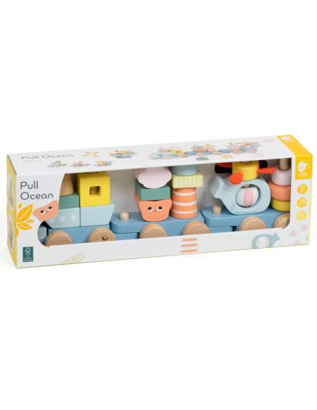 CLASSIC WORLD Montessori Kolejka Ocean Drewniana Układanka