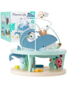 CLASSIC WORLD Drewniany Edukacyjny Labirynt Przeplatanka Życie Morskie 18m+