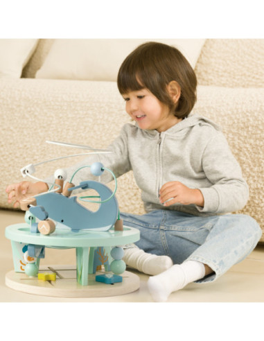 CLASSIC WORLD Drewniany Edukacyjny Labirynt Przeplatanka Życie Morskie 18m+