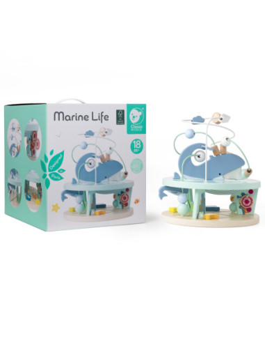 CLASSIC WORLD Drewniany Edukacyjny Labirynt Przeplatanka Życie Morskie 18m+
