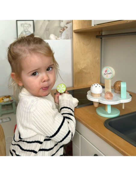 TOOKY TOY Drewniane Lody Magnetyczne na Stojaku
