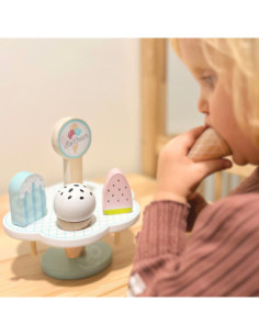TOOKY TOY Wooden Magnetic Ice Cream on a Stand - Educational Toy 2
