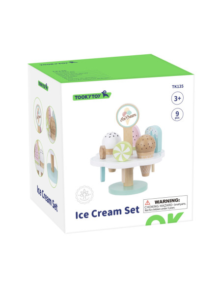 TOOKY TOY Drewniane Lody Magnetyczne na Stojaku