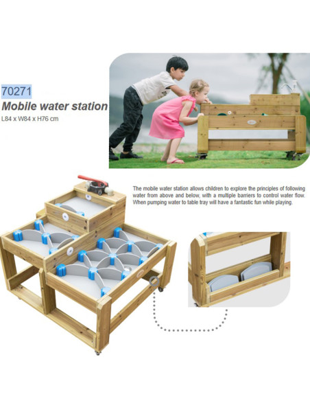 CLASSIC WORLD EDU Drewniany Mobilny Stół Wodny