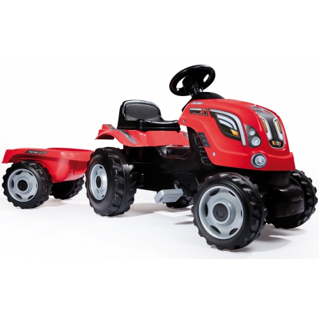 SMOBY Traktor na pedały Farmer XL z przyczepą - Czerwony