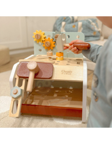 CLASSIC WORLD Drewniany Zestaw Narzędzi w Szafce