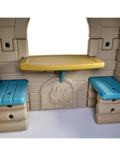 FEBER Duży Domek Ogrodowy Casual z Wysuwaną Ławeczką Chatka z Belek 2