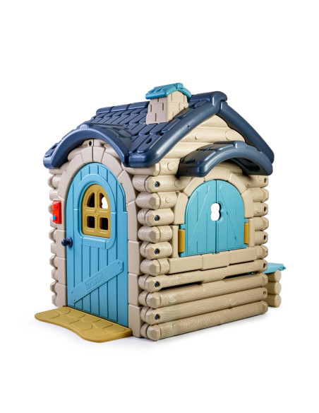 FEBER Duży Domek Ogrodowy Casual z Wysuwaną Ławeczką Chatka z Belek