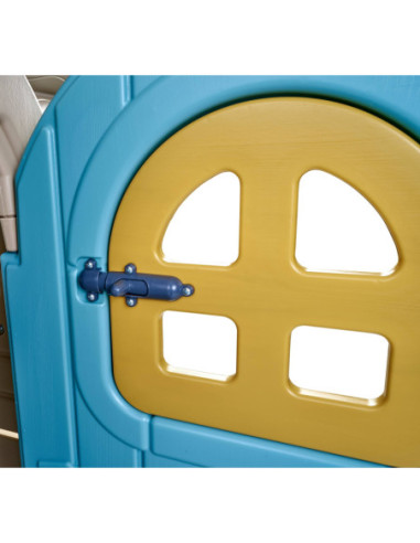 FEBER Duży Domek Ogrodowy Casual z Wysuwaną Ławeczką Chatka z Belek