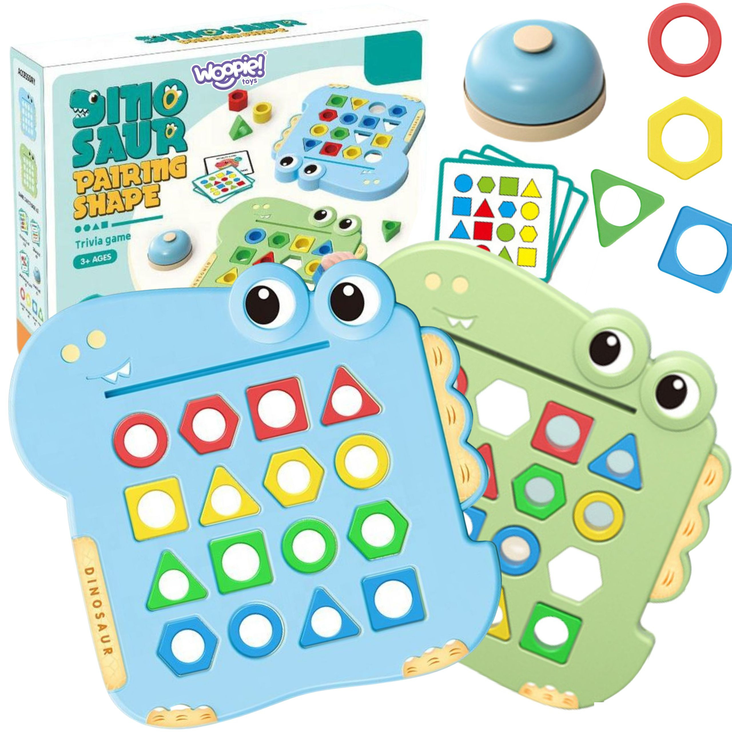 WOOPIE Montessori Dinosaurie pussel, formmatchning