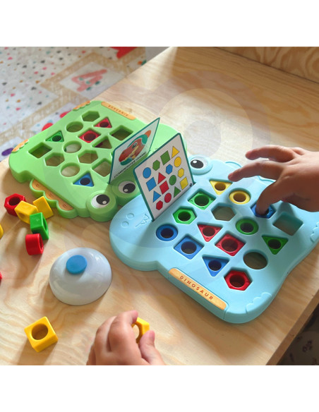 WOOPIE Układanka Montessori Dinozaur Gra Zręcznościowa Dopasuj Kształty