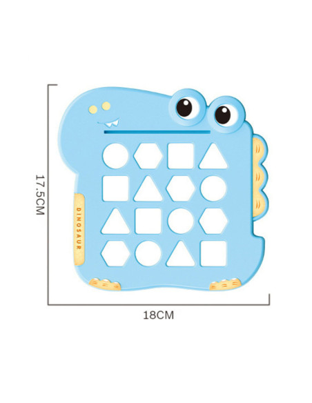 WOOPIE Układanka Montessori Dinozaur Gra Zręcznościowa Dopasuj Kształty