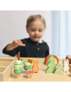 TOOKY TOY Zestaw Leśny Układanka w Stosy Klocki Figurki 2