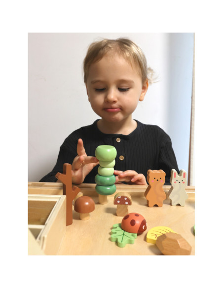 TOOKY TOY Zestaw Leśny Układanka w Stosy Klocki Figurki