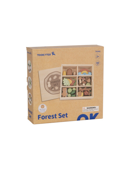 TOOKY TOY Zestaw Leśny Układanka w Stosy Klocki Figurki