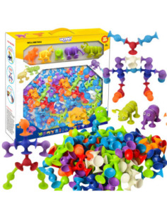 WOOPIE Klocki Konstrukcyjne z Przyssawkami - Zwariowane Zwierzaki