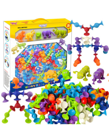 WOOPIE Klocki Konstrukcyjne z Przyssawkami - Zwariowane Zwierzaki